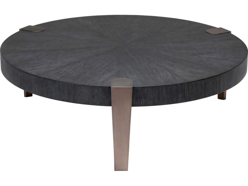 Oxnard Round Coffee Table in Charcoal Grey Oak Veneer