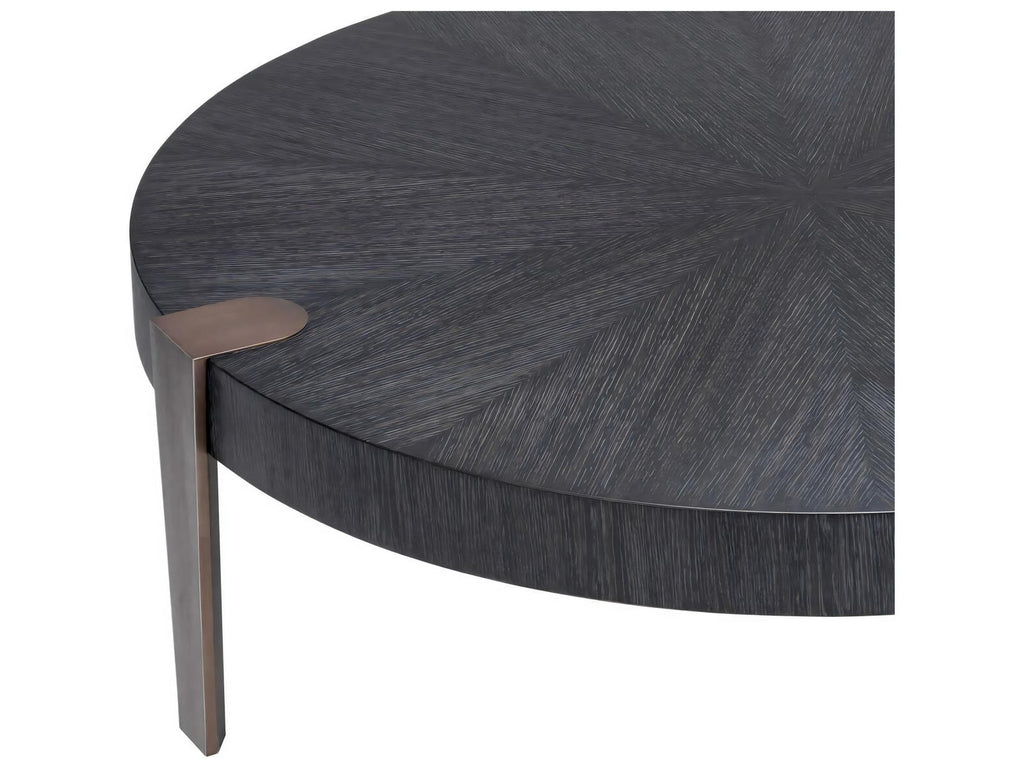 Oxnard Round Coffee Table in Charcoal Grey Oak Veneer