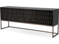 Brayden 4-Door Charcoal Grey Oak Veneer Dresser with Bronze Frame