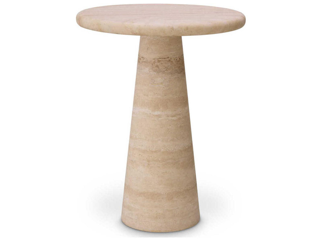 Adriana Large Travertine Round Side Table