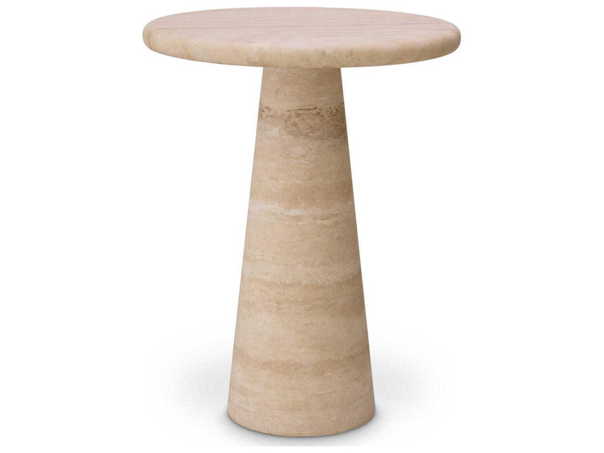 Adriana Large Travertine Round Side Table