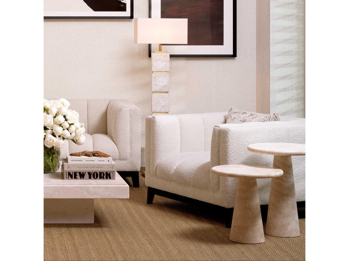 Adriana Large Travertine Round Side Table