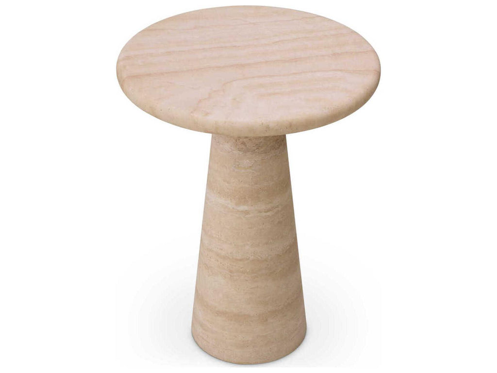Adriana Large Travertine Round Side Table