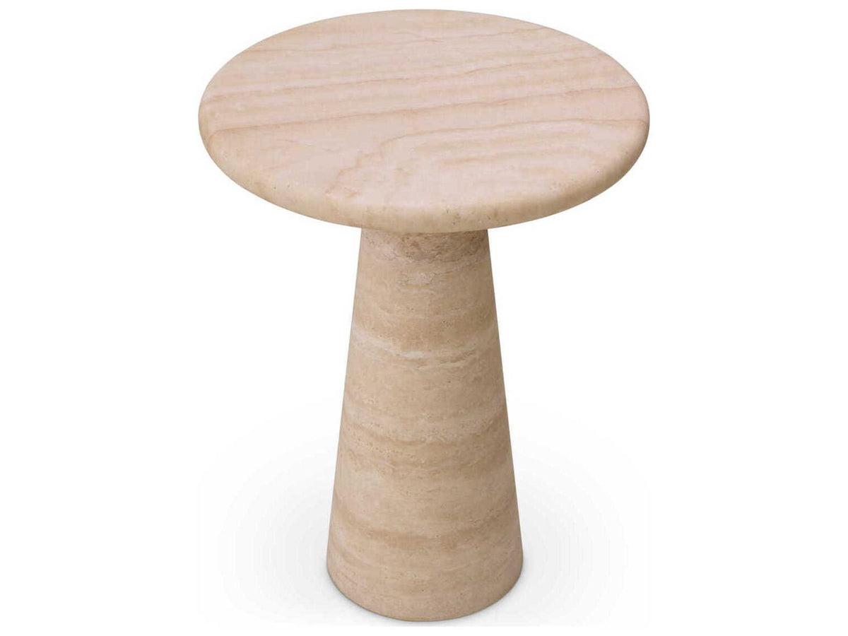 Adriana Large Travertine Round Side Table