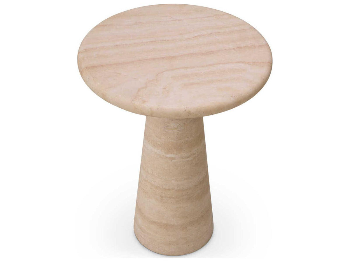 Adriana Large Travertine Round Side Table