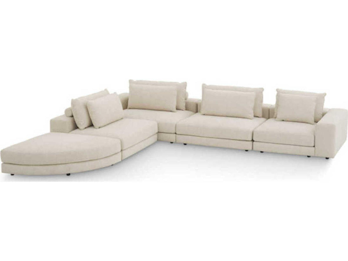 Lounge Club Modular Fabric Sectional Sofa in Nuoro Beige