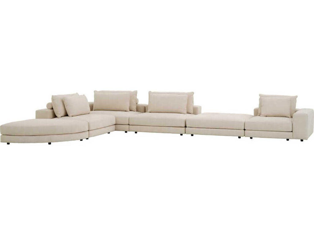 Lounge Club Modular Fabric Sectional Sofa in Nuoro Beige