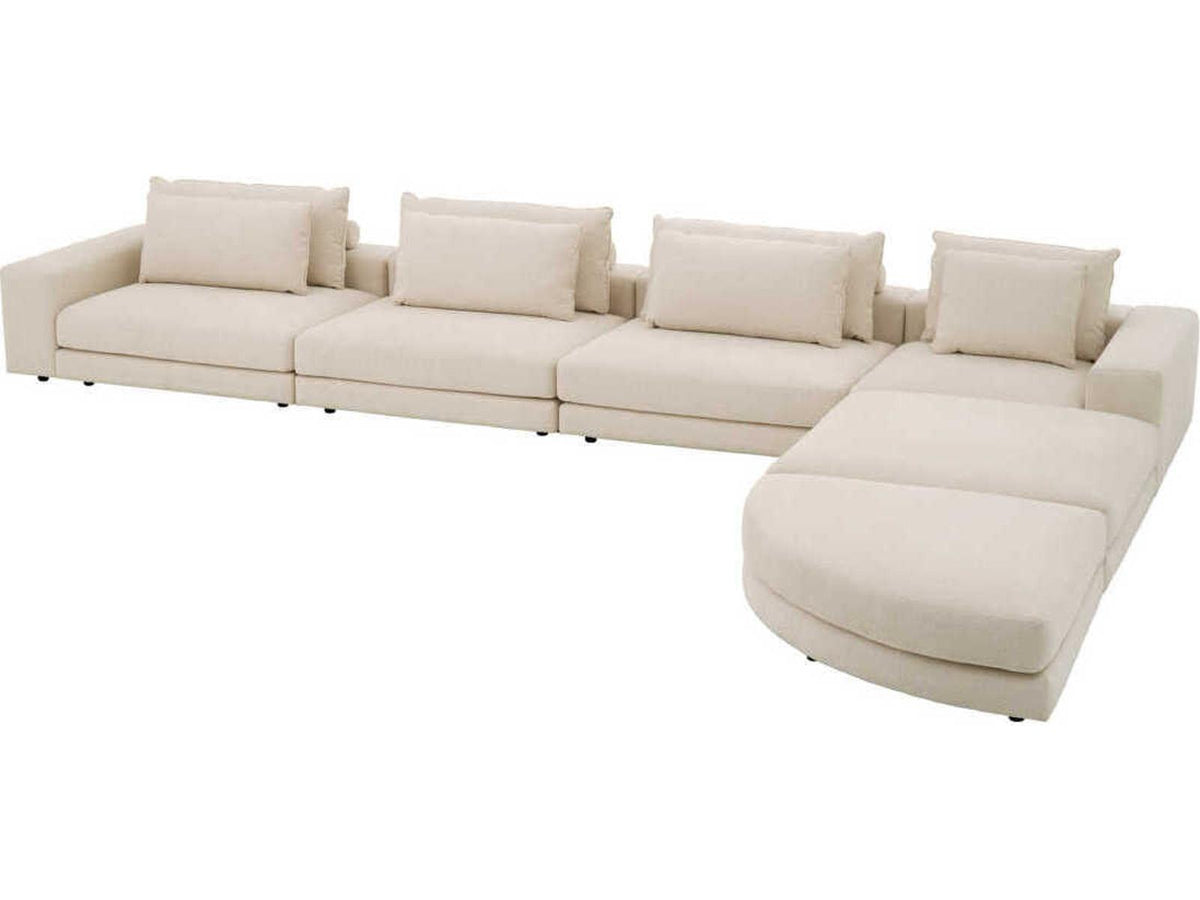 Lounge Club Modular Fabric Sectional Sofa in Nuoro Beige