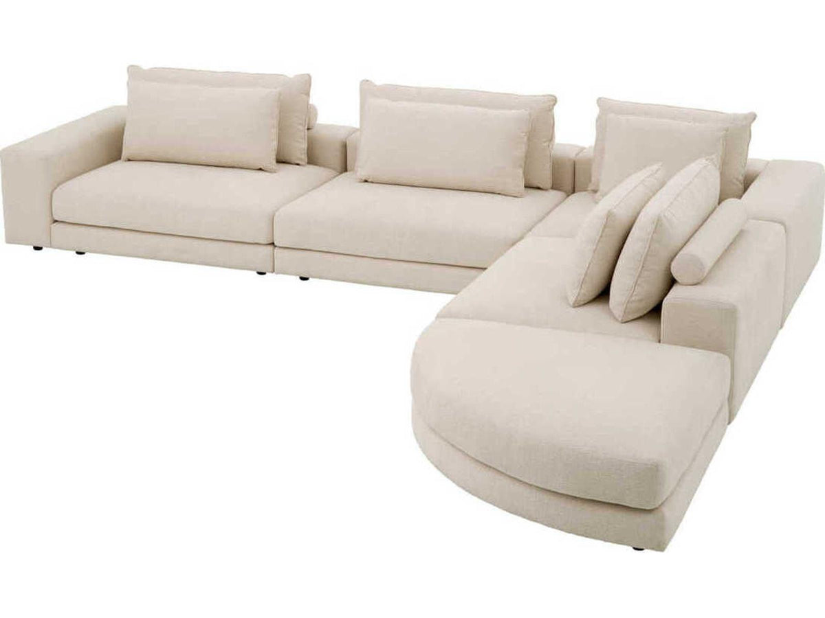 Lounge Club Modular Fabric Sectional Sofa in Nuoro Beige