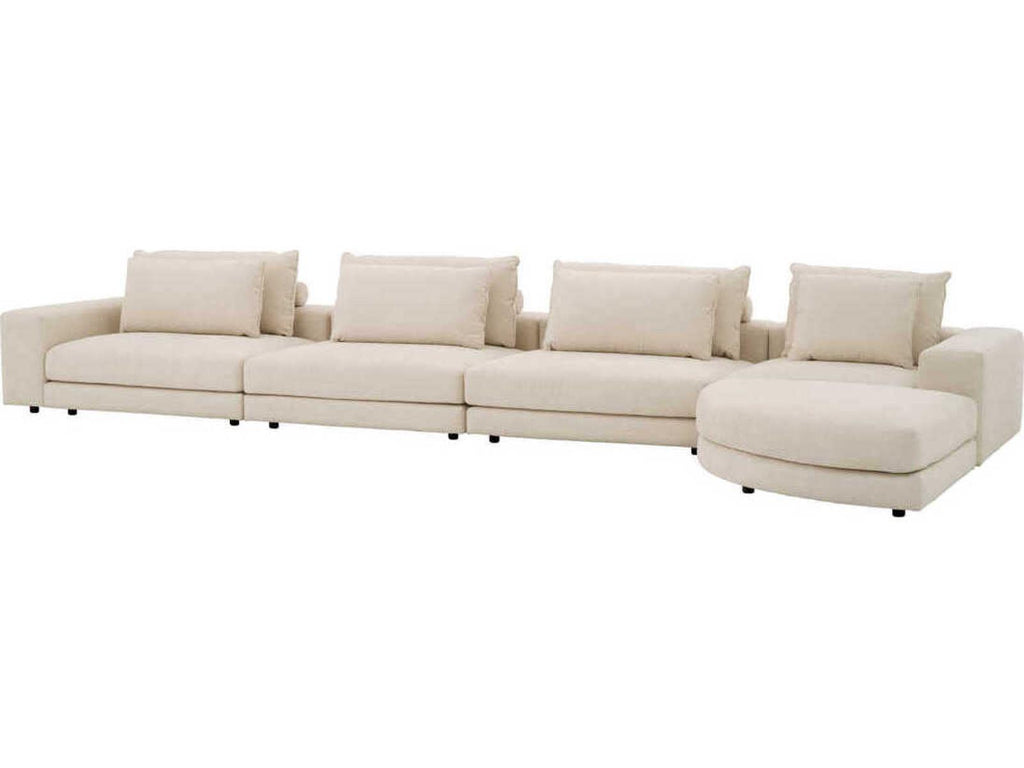Lounge Club Modular Fabric Sectional Sofa in Nuoro Beige
