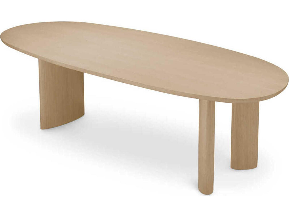 Lindner Natural Oak Veneer Dining Table with Organic Shape