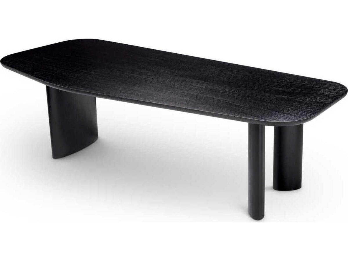 Flemings Irregular Rectangular Dining Table Black Veneer
