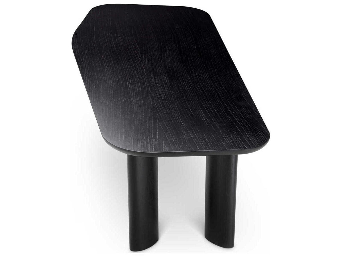 Flemings Irregular Rectangular Dining Table Black Veneer