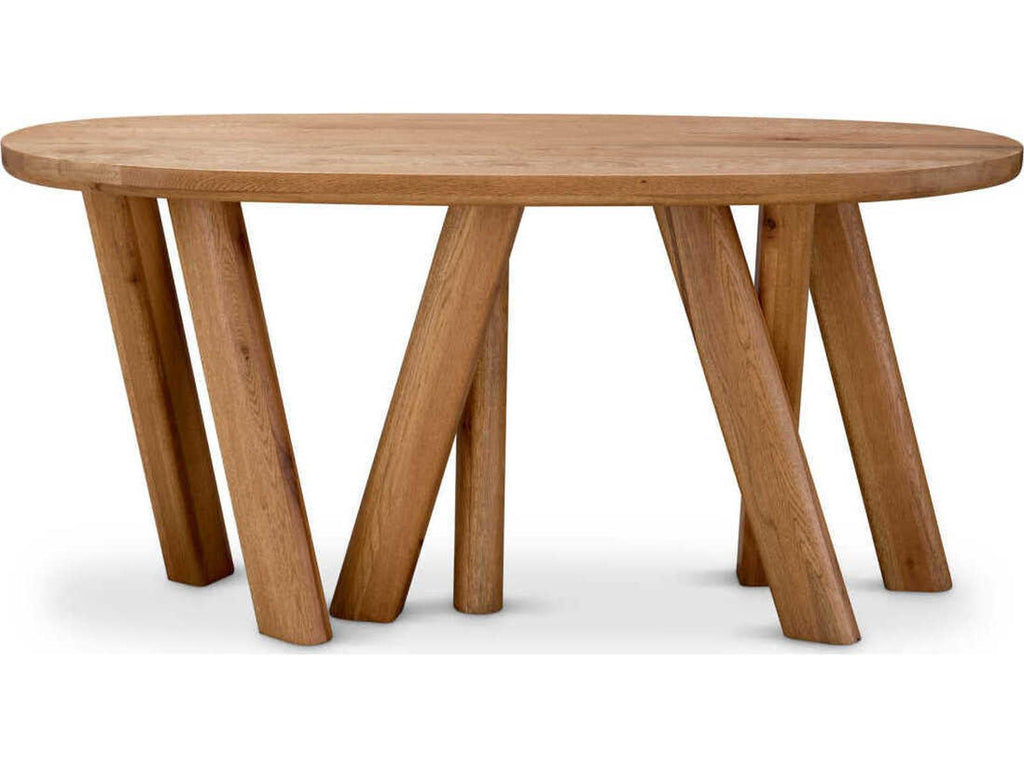 Bayshore Oak Wood Console Table with Forest-Inspired Legs
