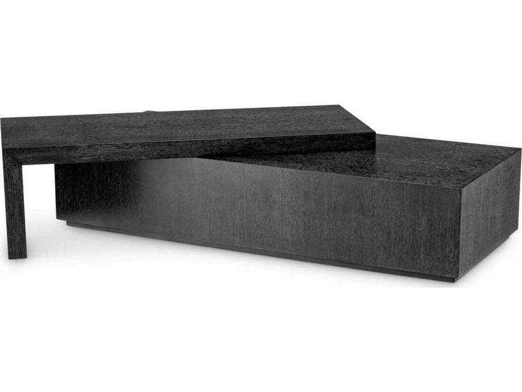 Salento Charcoal Grey Oak Veneer Coffee Table Set with Rotating Tops
