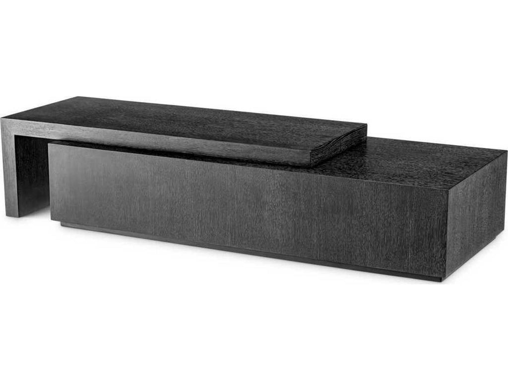Salento Charcoal Grey Oak Veneer Coffee Table Set with Rotating Tops