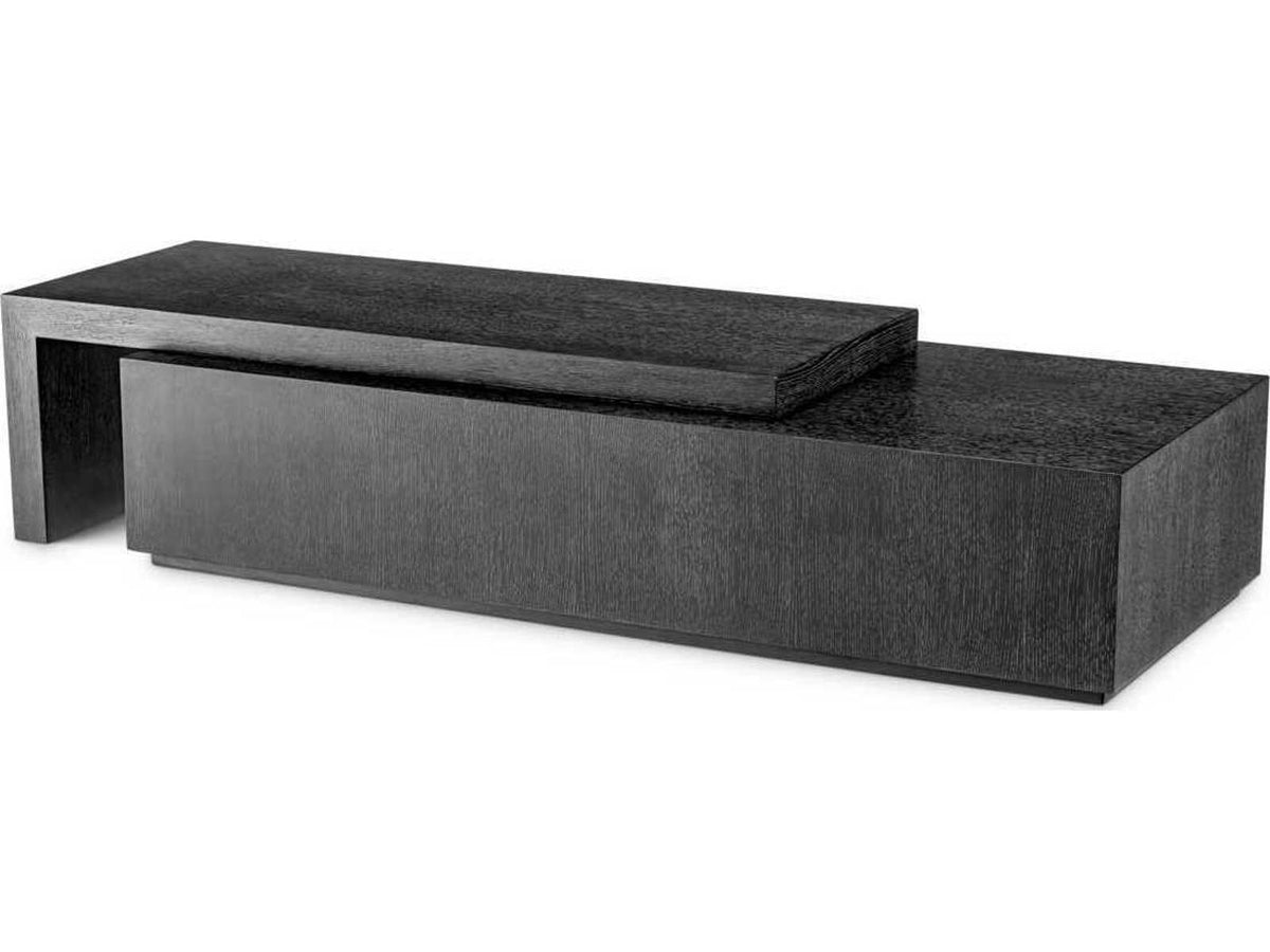 Salento Charcoal Grey Oak Veneer Coffee Table Set with Rotating Tops