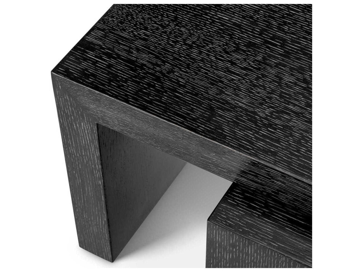 Salento Charcoal Grey Oak Veneer Coffee Table Set with Rotating Tops