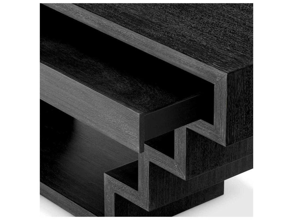 Rialto Rectangle Console Table in Charcoal Grey Oak Veneer