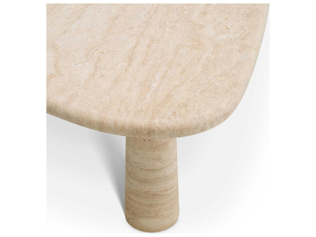 Larino L Travertine Triangular Side Table