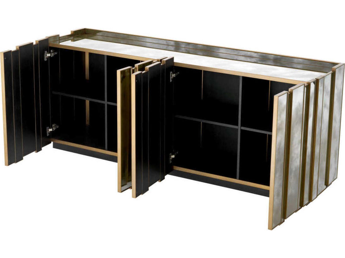 Nottingham Antique Mirror Glass Brushed Brass Dresser