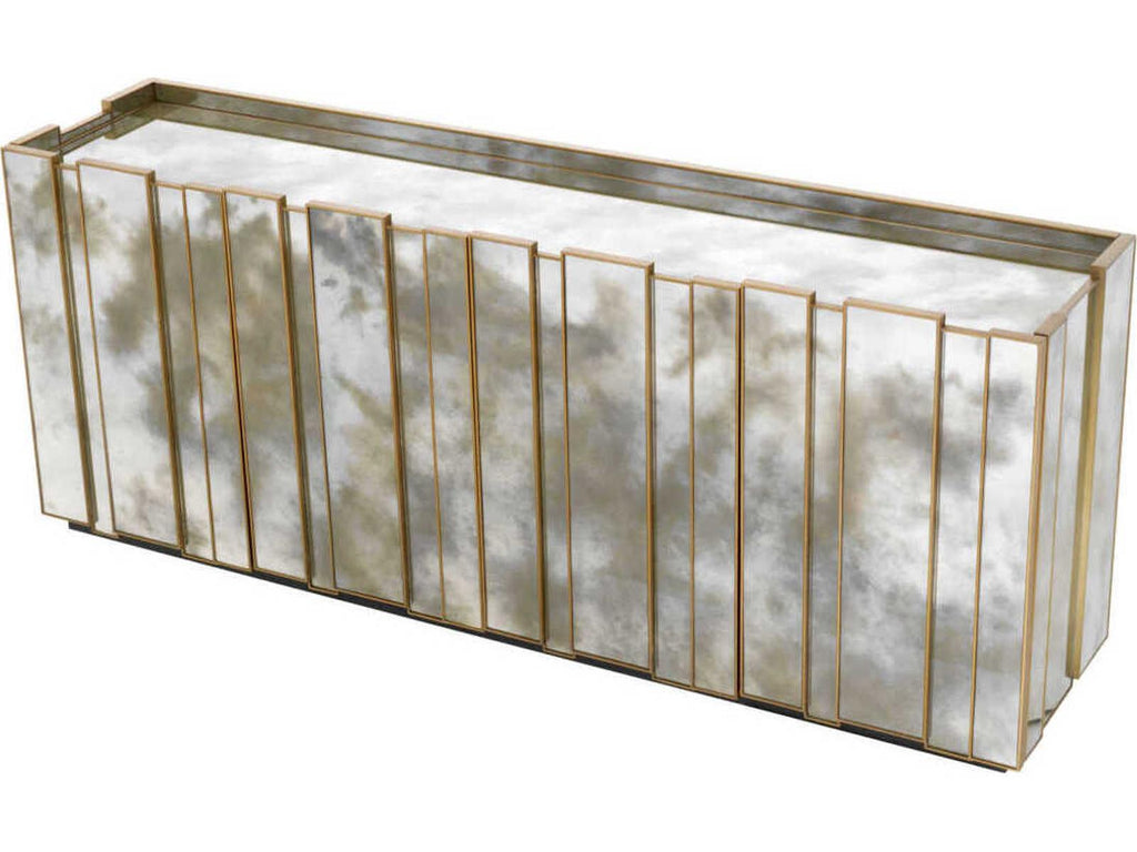 Nottingham Antique Mirror Glass Brushed Brass Dresser