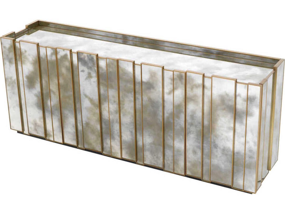 Nottingham Antique Mirror Glass Brushed Brass Dresser