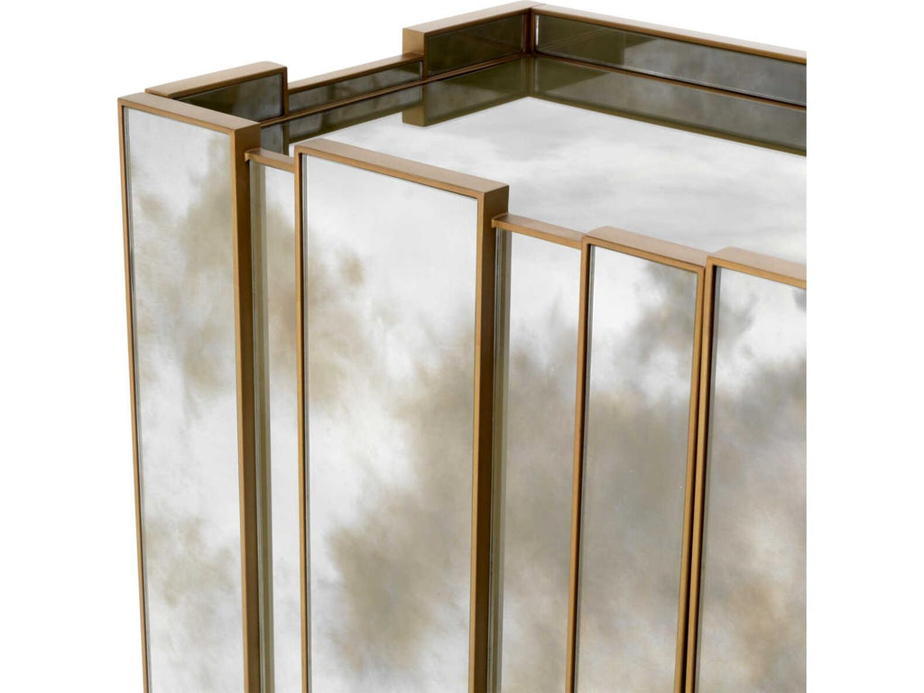 Nottingham Antique Mirror Glass Brushed Brass Dresser