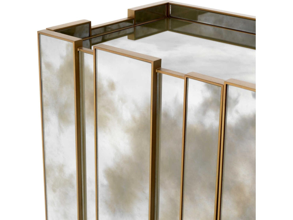 Nottingham Antique Mirror Glass Brushed Brass Dresser