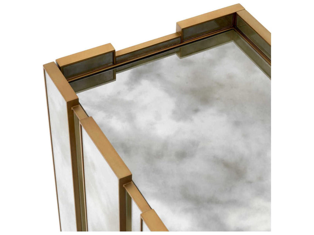 Nottingham Antique Mirror Glass Brushed Brass Dresser