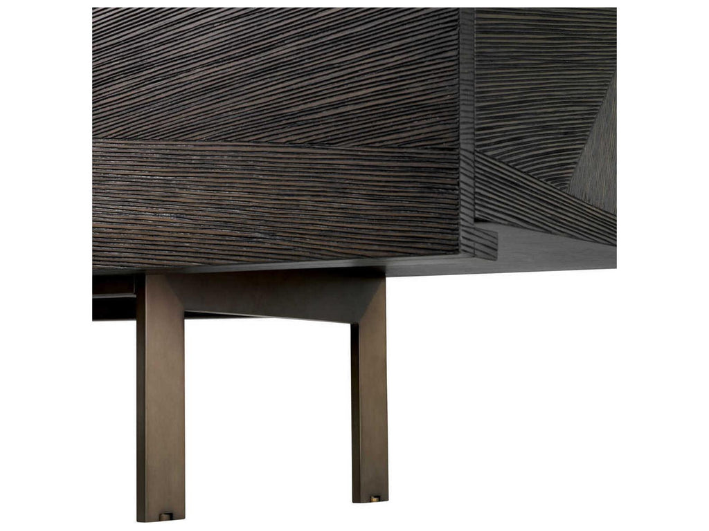 San Martin TV Cabinet in Mocha Oak Veneer with Bronze Finish