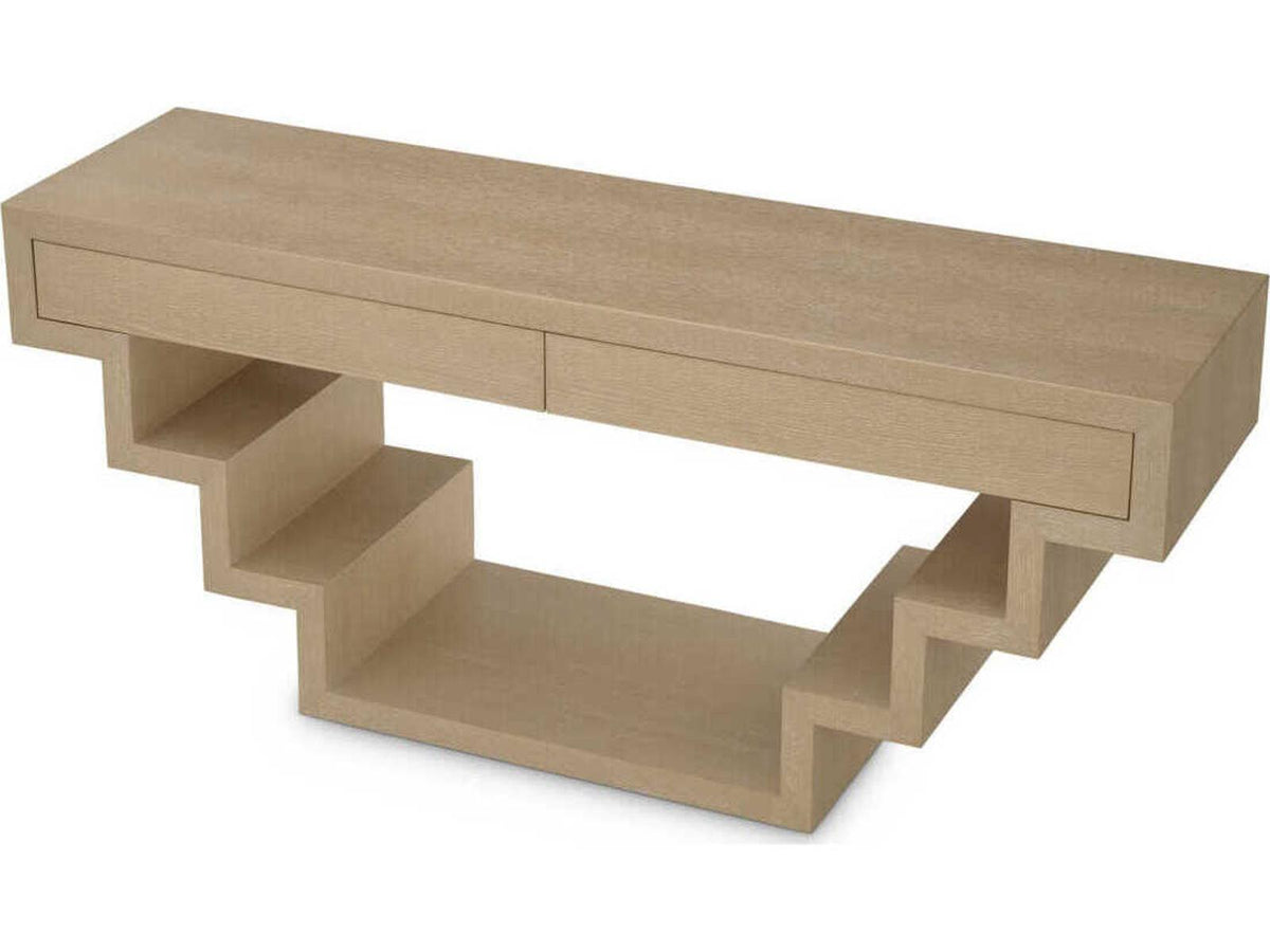 Rialto Washed Oak Veneer Console Table Modern