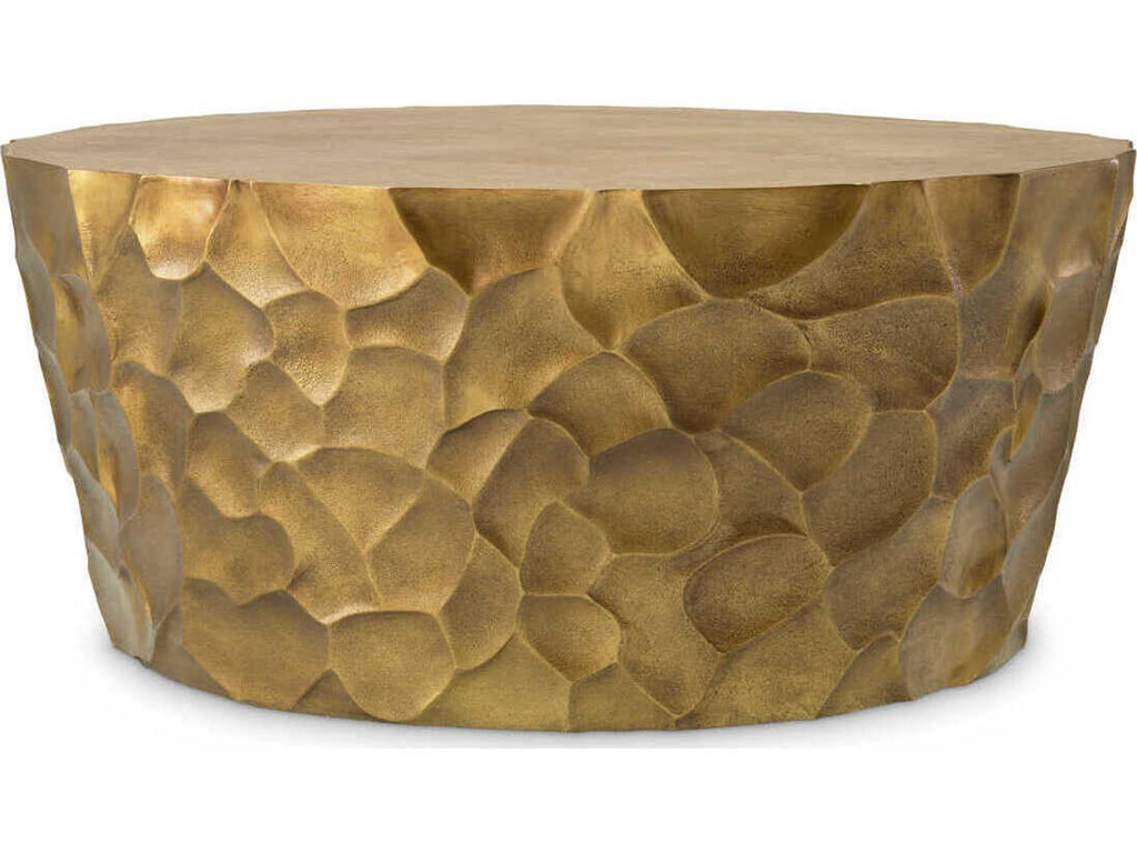 Fiorentino Round Coffee Table in Vintage Brass Finish
