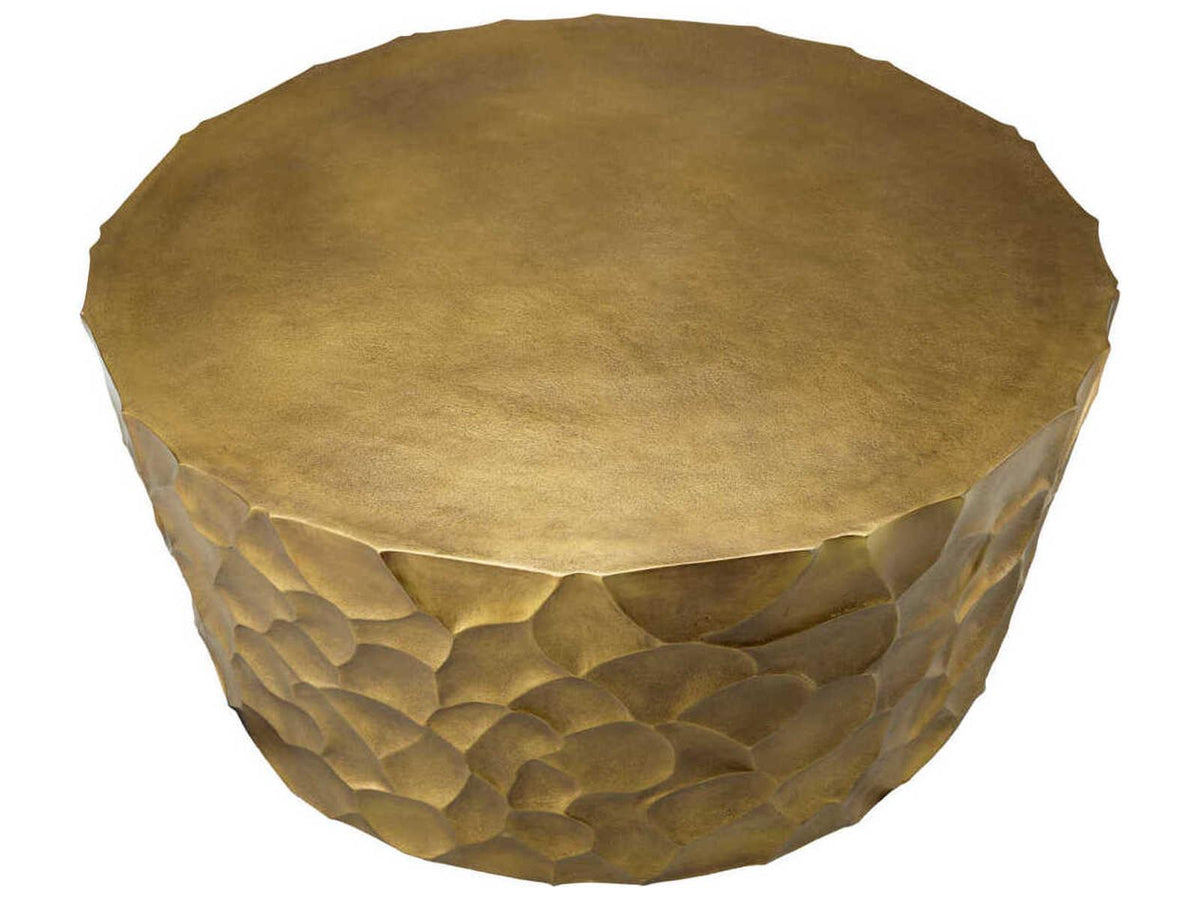 Fiorentino Round Coffee Table in Vintage Brass Finish