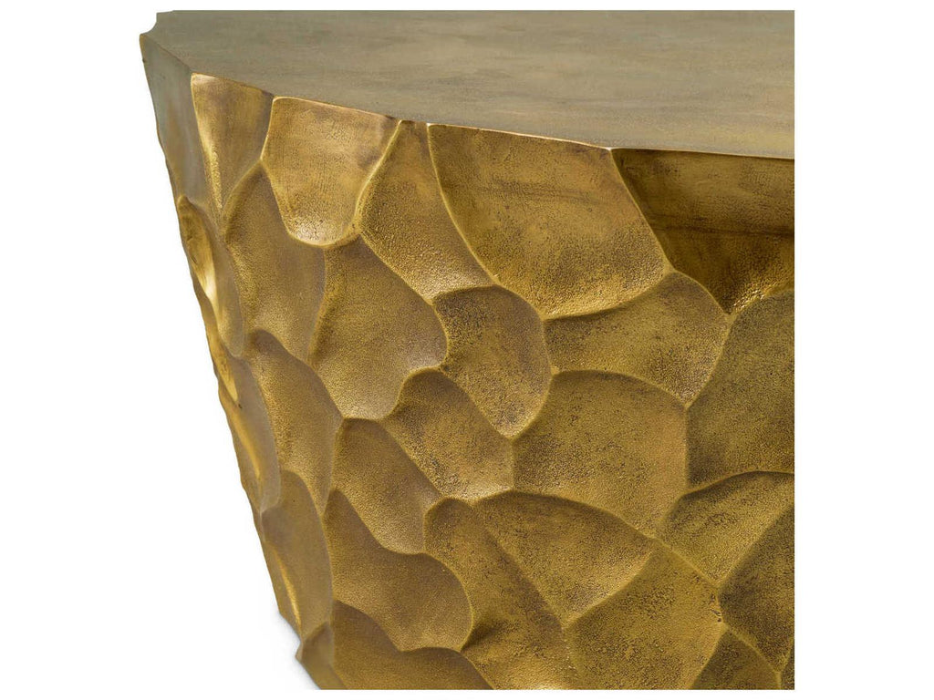 Fiorentino Round Coffee Table in Vintage Brass Finish