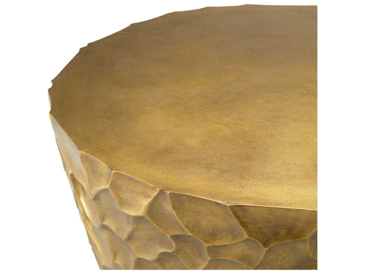 Fiorentino Round Coffee Table in Vintage Brass Finish