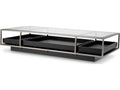 Roxton Rectangle Coffee Table Brushed Steel and Black Veneer