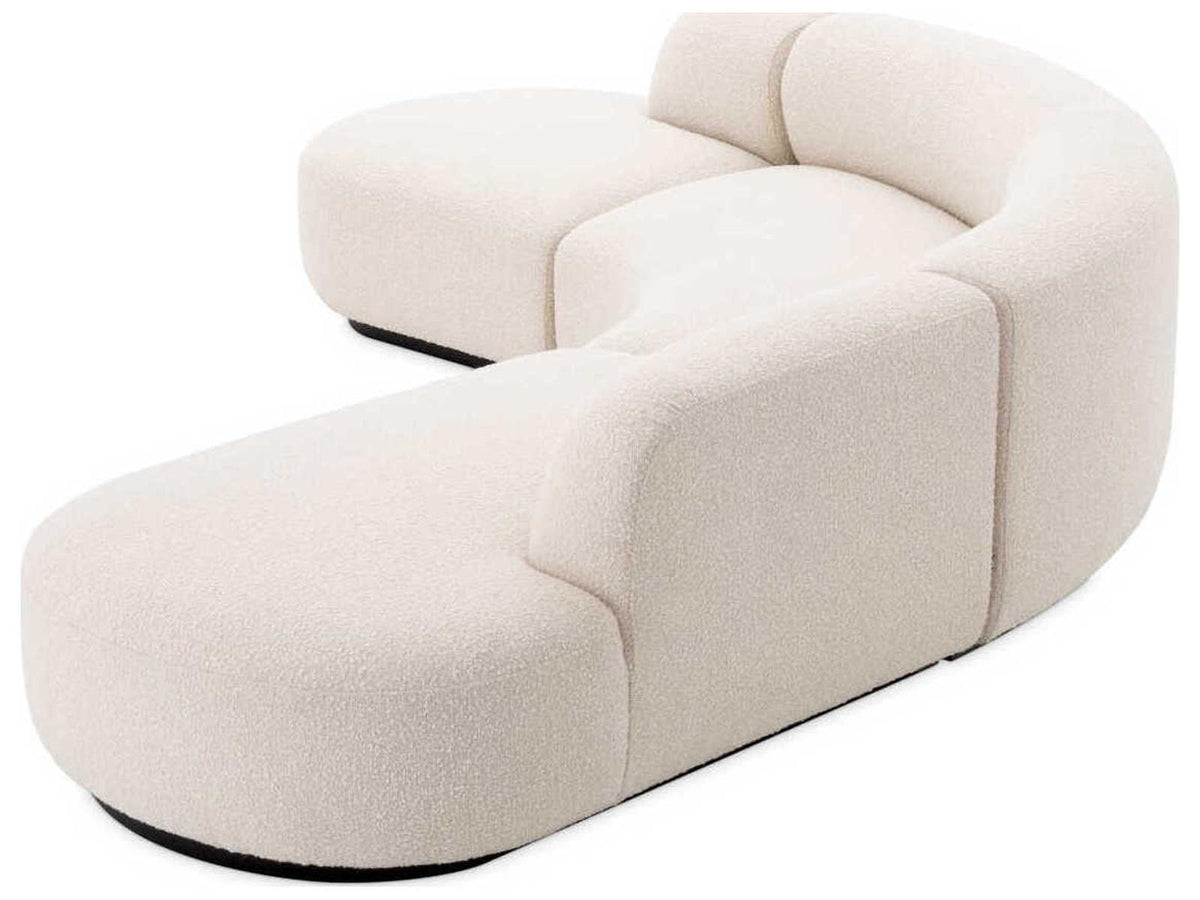 Bjorn Boucle Cream Upholstered Modular Sectional Sofa