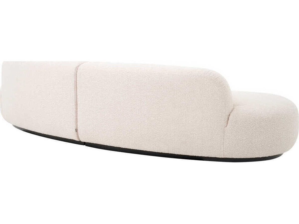 Bj?rn S 3-Seat Boucl?? Cream Sofa with Black Base