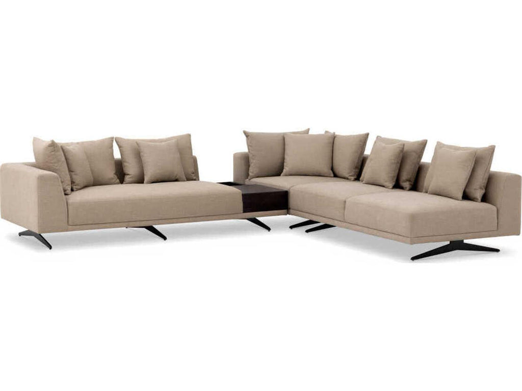 Endless 4-Piece Modular Sectional Sofa in Avalon Sand with In-Built Side Table