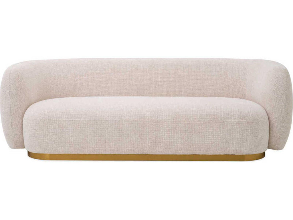 Roxy 3-Seat Fabric Sofa in Lyssa Off-White with Brushed Brass Base