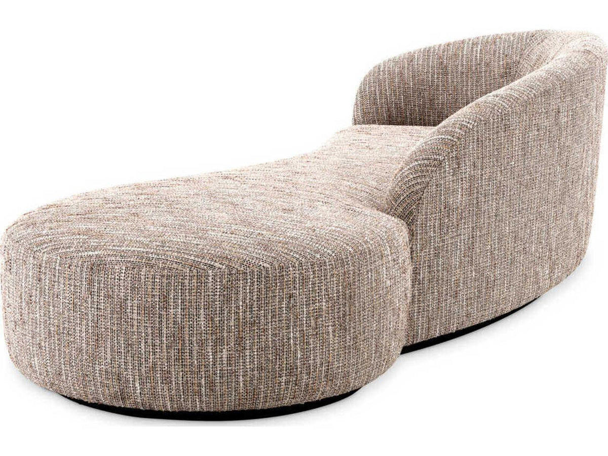 Bernd 4-Seat Mademoiselle Beige Upholstered Sofa with Black Base