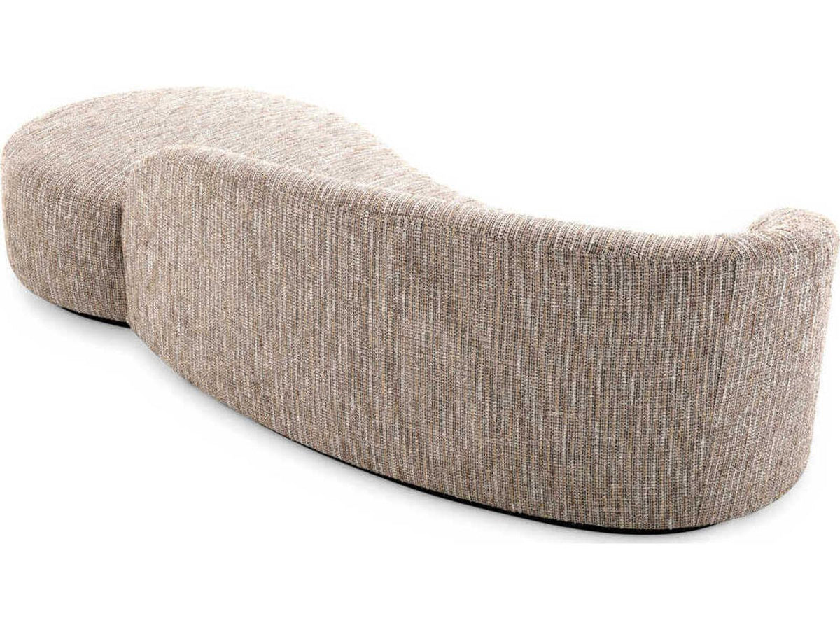 Bernd 4-Seat Mademoiselle Beige Upholstered Sofa with Black Base