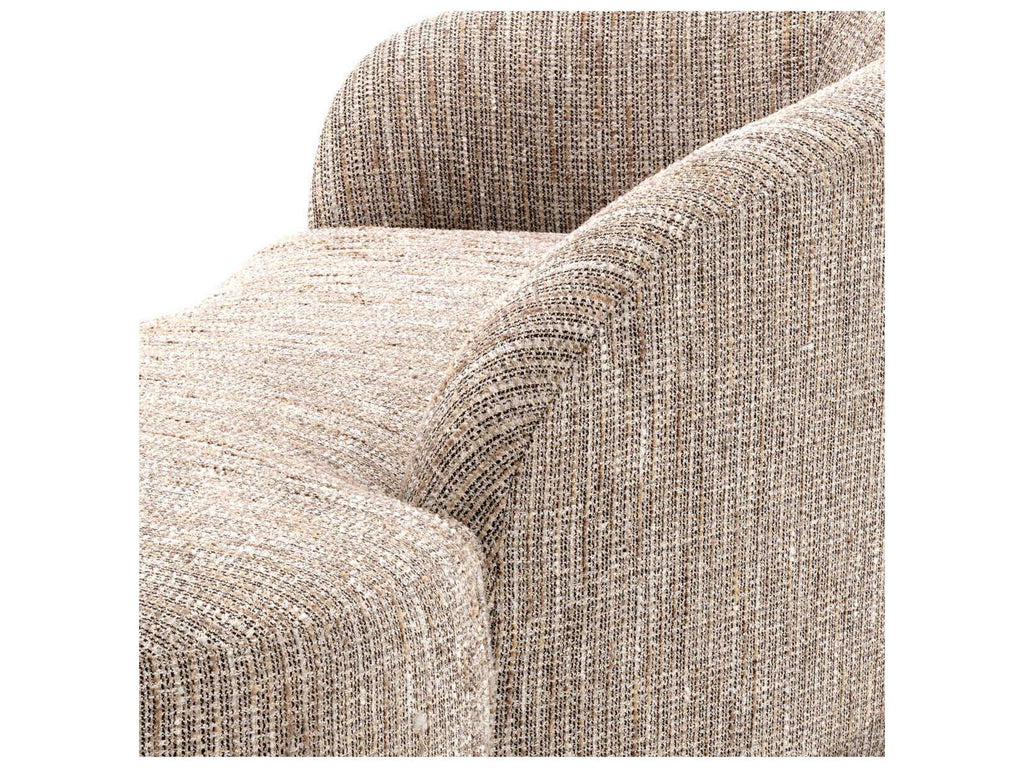 Bernd 4-Seat Mademoiselle Beige Upholstered Sofa with Black Base