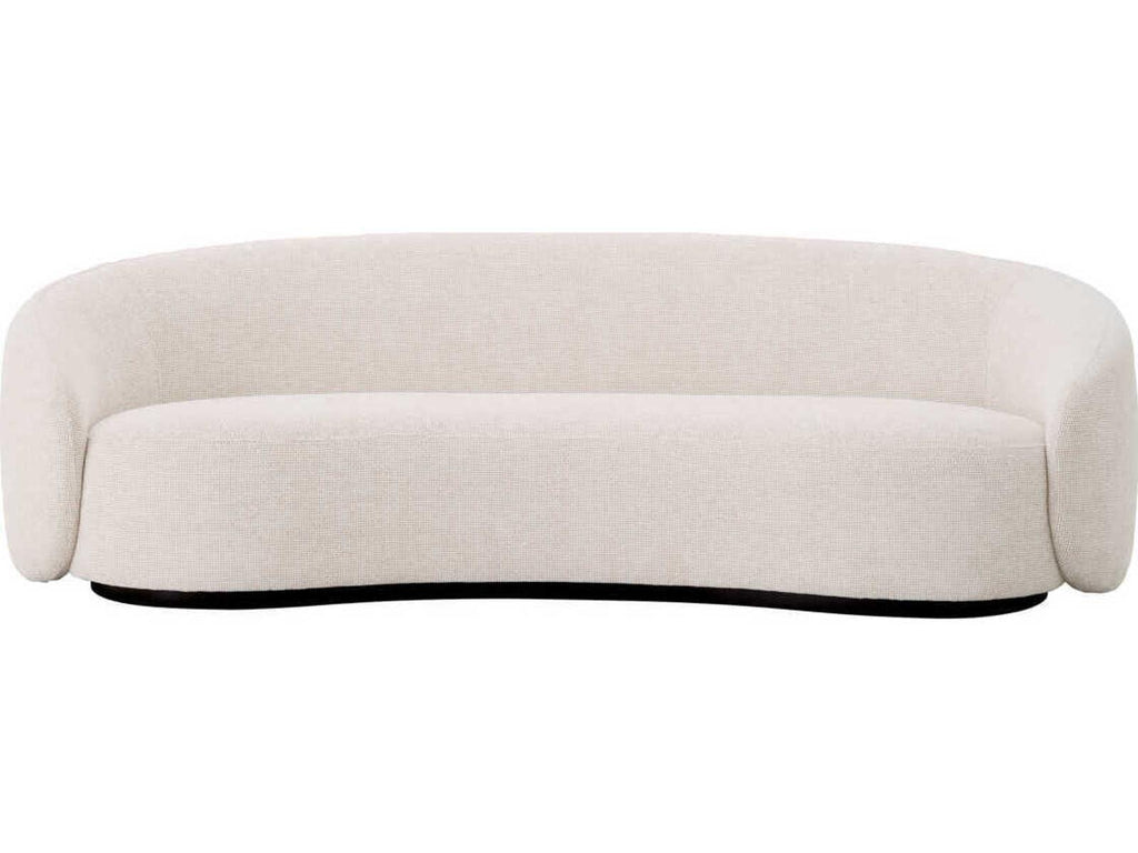 Amore 3-Seat Lyssa Off-White Fabric Sofa with Black Base