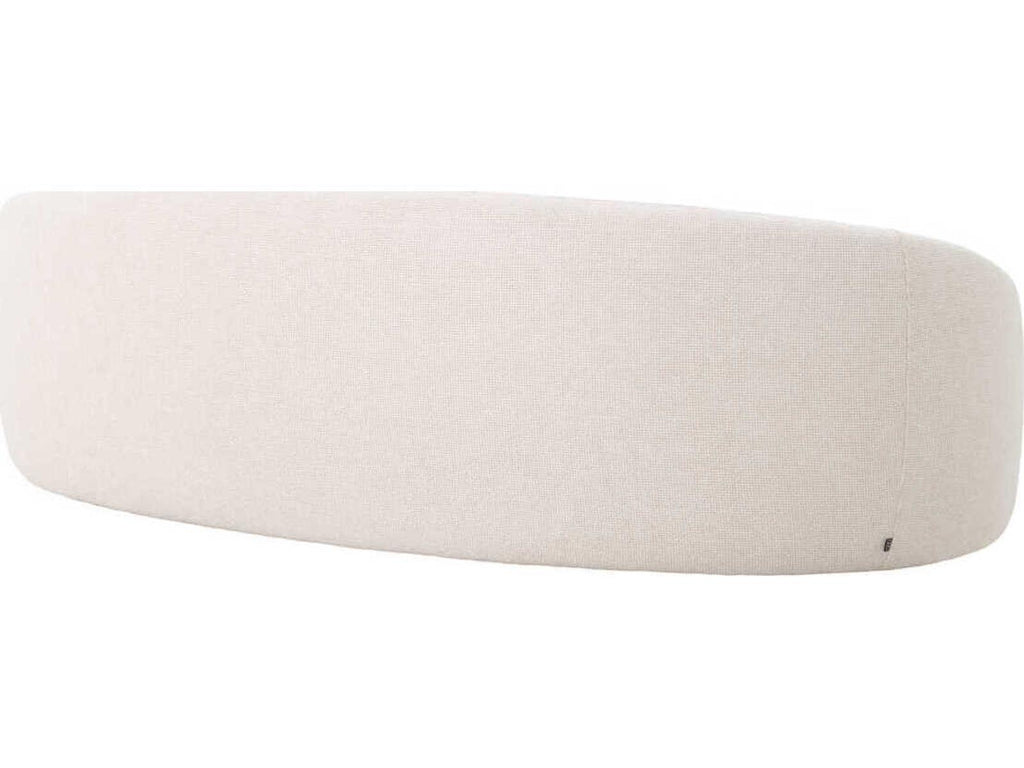 Amore 3-Seat Lyssa Off-White Fabric Sofa with Black Base