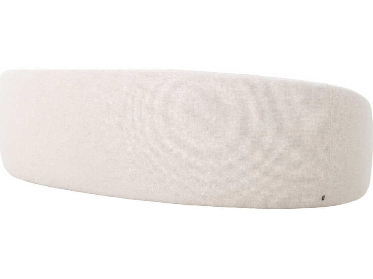 Amore 3-Seat Lyssa Off-White Fabric Sofa with Black Base