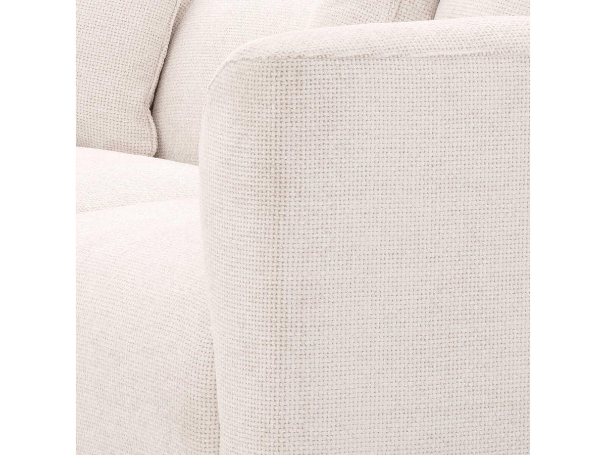 Corso 3-Seat Upholstered Sofa in Lyssa Off-White Fabric with Black Base