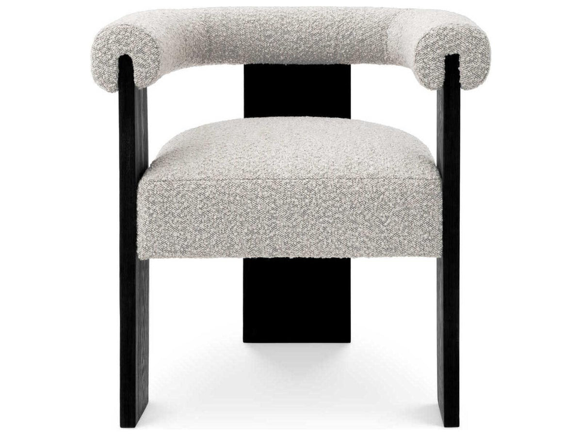 Percy Hardwood Black Upholstered Arm Dining Chair