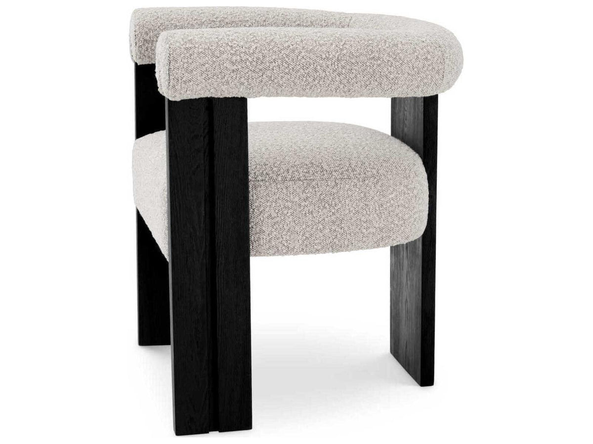 Percy Hardwood Black Upholstered Arm Dining Chair